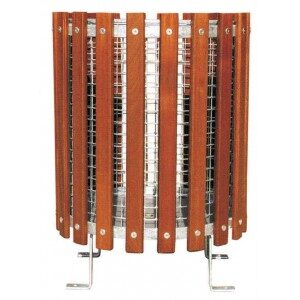 Wooden slatted mesh litter bin for golf courses