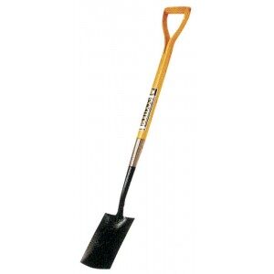 Metal bladed spade with yellow handle